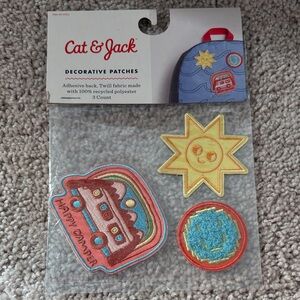 Cat & Jack Decorative Patch Set - Yellow Sun, Blue Circle, Pink Bus